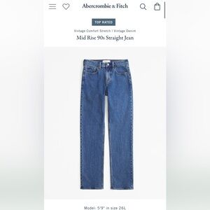 Abercrombie 90s straight mid rise jeans